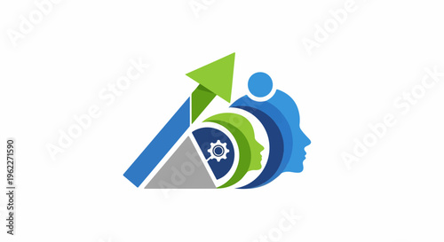 Abstract graphic representing growth, knowledge, and progress through human intellect and innovation