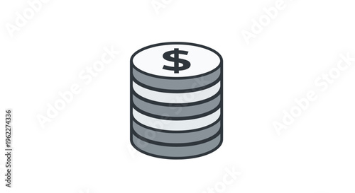 Conceptual illustration depicting financial wealth and accumulation of monetary assets in a simple
