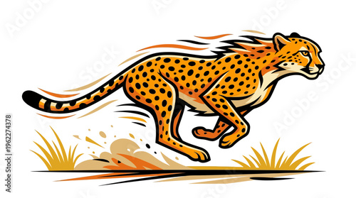 Cheetah Running Fast on Ground.