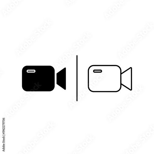 Camera icon: solid and outline styles for recording and filmmaking