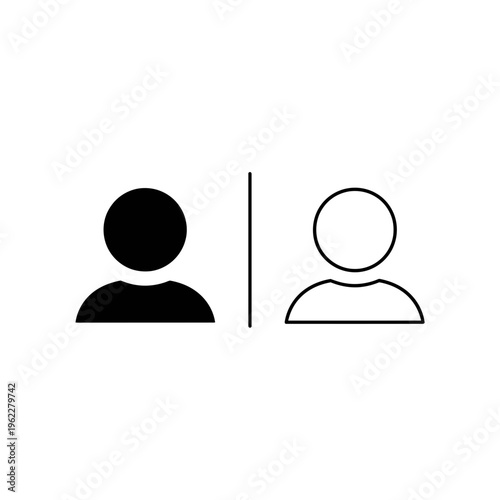 User icon, person symbol silhouette, basic profile graphic, a simple icon representing a user or