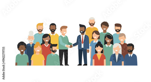 Diverse Business Partnership: Team Collaboration, Handshake Agreement & Inclusive Community