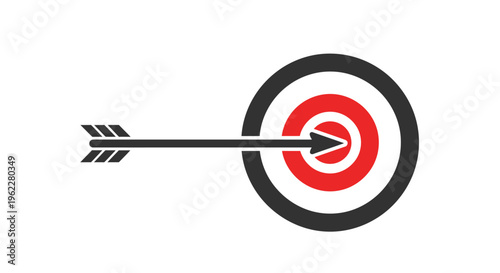 Target bullseye with arrow showing success, hitting the mark, strategic achievement