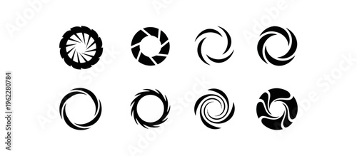 Abstract geometric shapes on black background