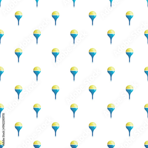 Repeating blue and yellow maraca pattern creating a playful background