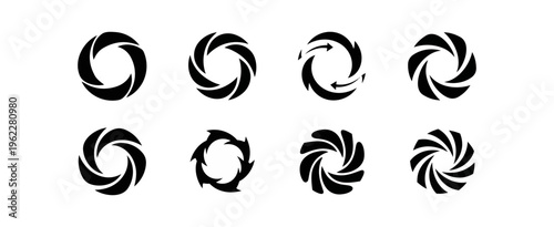 Abstract swirl symbol on black background