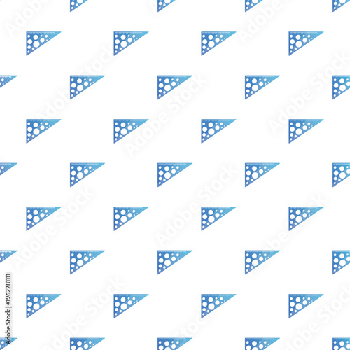 Repeating blue gradient triangle rulers forming a seamless geometric pattern