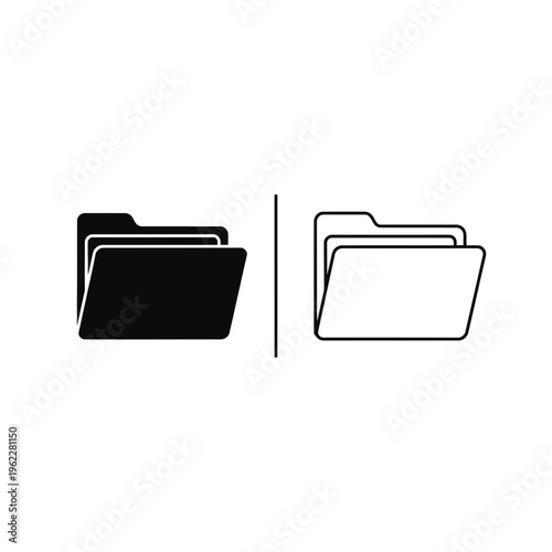 Document folder icon. digital file organization and storage symbol for data management