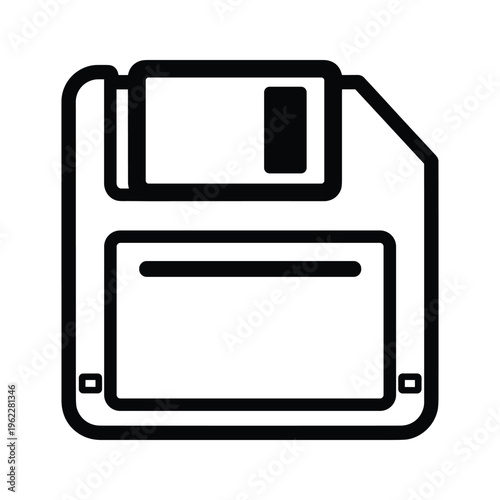 Depiction of an old-fashioned floppy disk drive icon with two diskettes