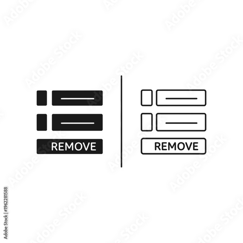 Remove item list icon for user interface deletion and management