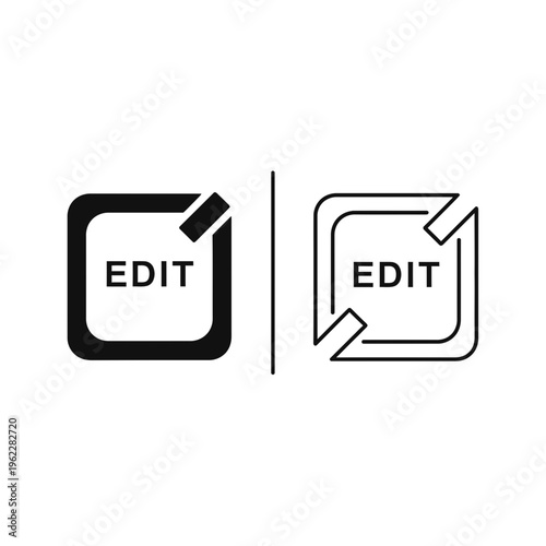 Edit icons: solid and outline styles representing modification and correction
