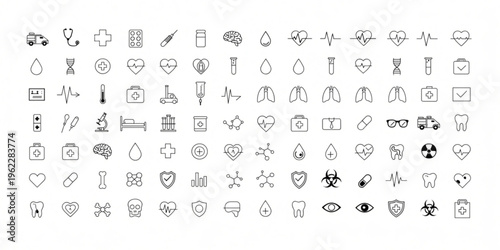 Various icons depicting objects and symbols are shown in a detailed illustration.