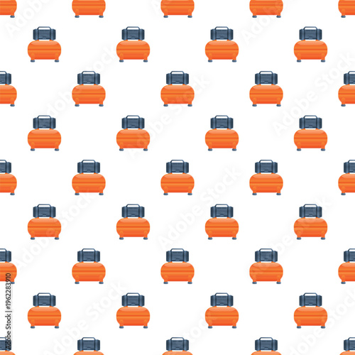 Air compressors forming a seamless pattern, representing industrial tools and power