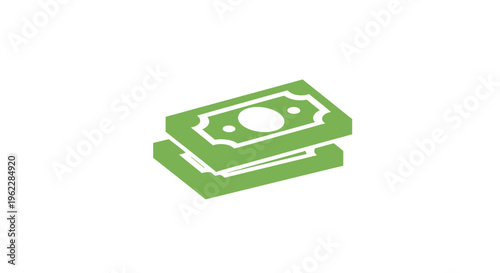 Graphic illustration of stacked green banknotes depicting financial stability and wealth concepts