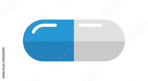 Illustration of a Divided Capsule in Blue and Gray for Medical and Healthcare Purposes
