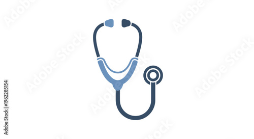 Medical stethoscope illustration against a pristine white backdrop portraying medical health and