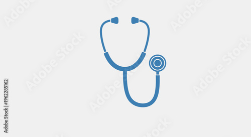 Minimalist Blue Stethoscope Icon: Health, Medicine, Diagnosis, and Healthcare Symbol