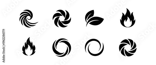 Abstract shapes on black background visual graphic