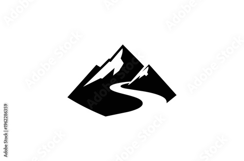Abstract white shape on black background graphic design