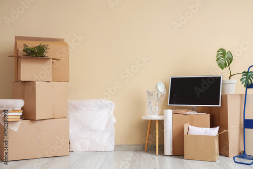 Cardboard boxes with housep...