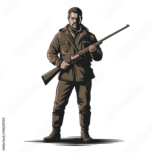hunter with rifle