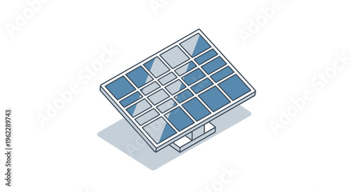 Illustration of a solar panel for sustainable energy on a white background design