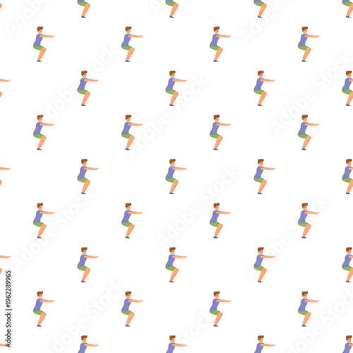 Man training legs with squat exercise, creating a repeating pattern for active backgrounds