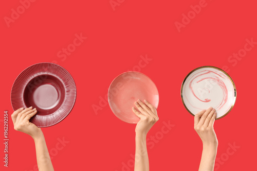 Female hands with different...