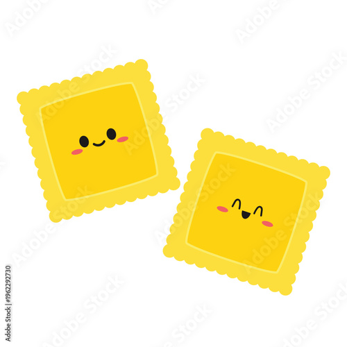 Pasta noodles character design. Pasta noodles on white background. 