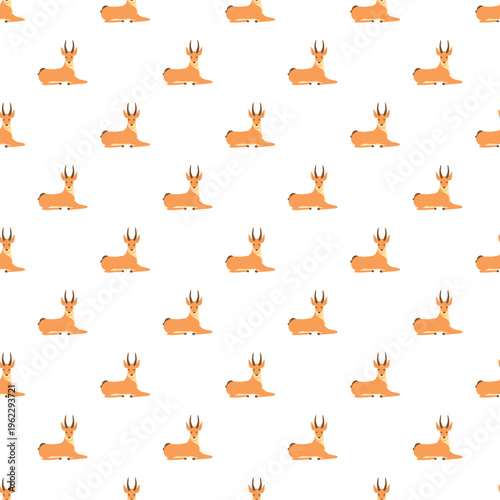 Saiga antelope animals forming a seamless tiling pattern for a background design