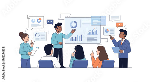 Business people discussing in meeting room.