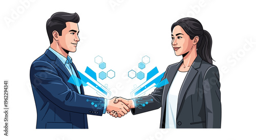 Business people shaking hands in agreement.