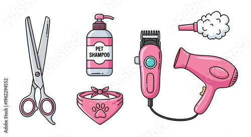 Essential tools and items commonly used in hair styling and beauty care routines