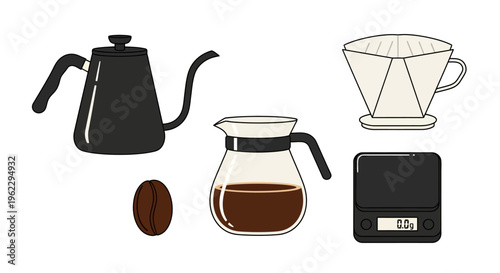 Essential tools and ingredients for making a perfect cup of coffee at home