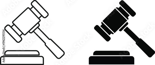 Gavel and sound block icons