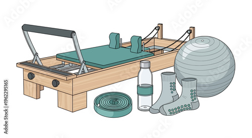 Home exercise equipment setup for physical rehabilitation or fitness training