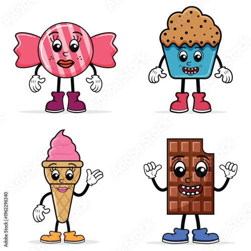 Sweets Mascot Set Character Clipart