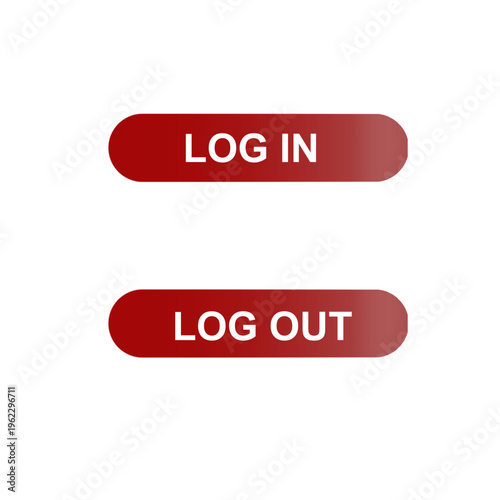 Buttons for web, log in and log out buttons interactive elements for siteweb and app