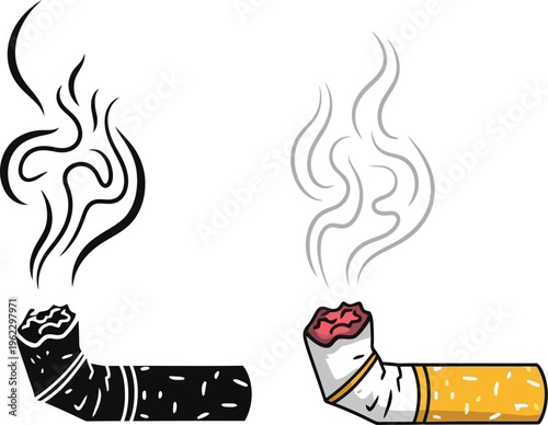 Smoking cigarettes illustration