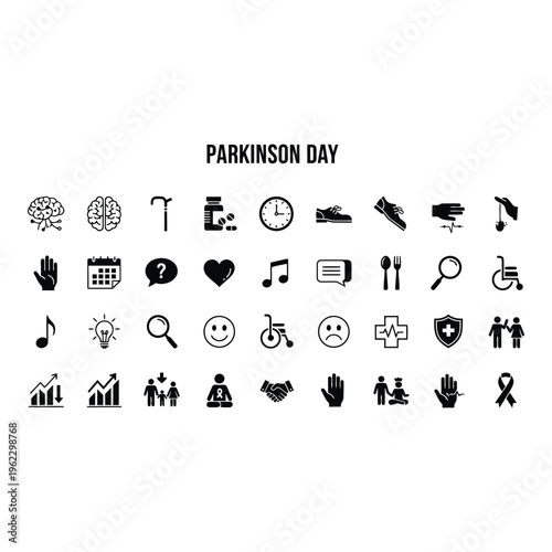 Parkinson day awareness icons on for health and medical campaigns vactor file