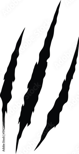 Monster Claw Scratch Marks Illustration on White Background