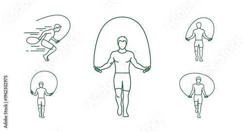 Man jumping rope fitness exercise routine.