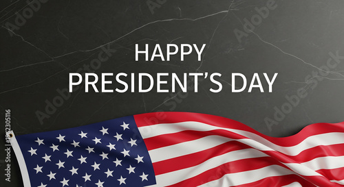 Happy President's Day Celebration Background with American Flag for Patriotic Holiday.