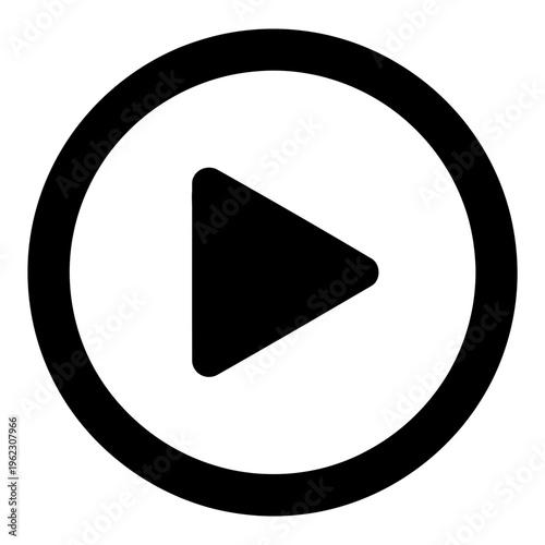 Iconic Play Button Symbol, Representing The Start of a Video, Music, or Any Media Playback Function, Universally Recognized for initiating Content