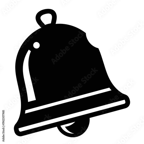 Sleek black silhouette bell icon symbolizing important announcements, timely alerts, and crucial notifications for digital interfaces and modern communication platforms