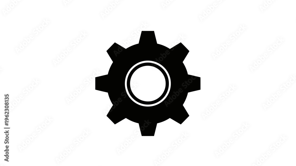 Obraz premium Black gear icon cogwheel symbol.