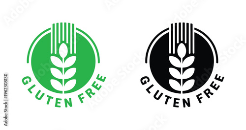 Gluten Free Label Collection Wheat Free Diet Icons Allergy Warning Stamp Set