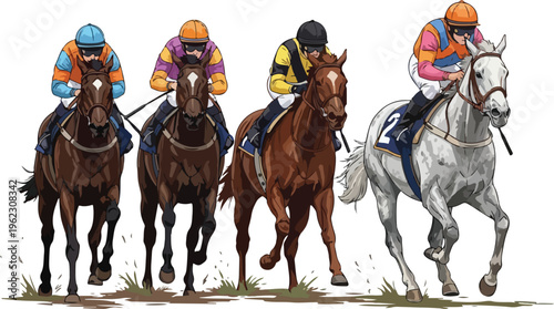 A woman riding a horse gallops through the Mongolian countryside alongside a stallion with its foal as other equestrian riders enjoy the summer day in nature