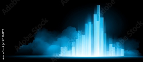 Blue Bar Graph Illuminated.