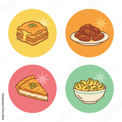 Collection of Delicious Desserts and Snacks.